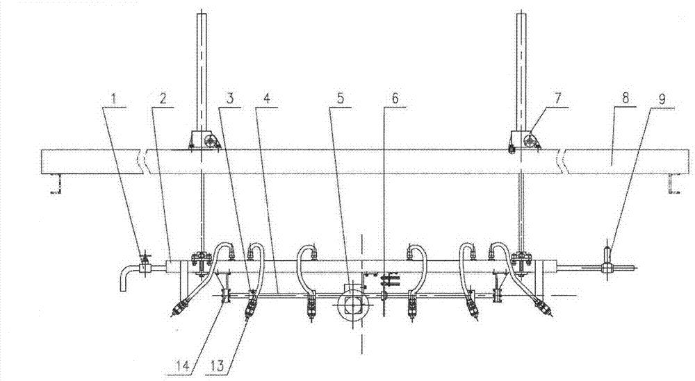 Vertically lifting type antifreeze solution spraying device and use method thereof