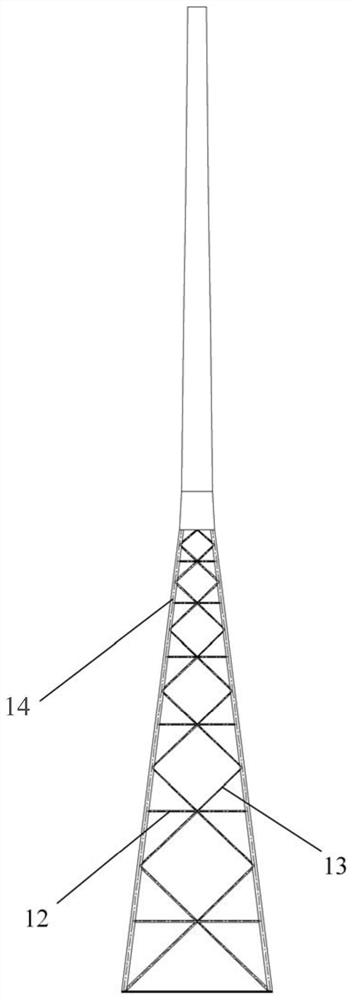Framework type external prestress anti-fatigue steel tower structure