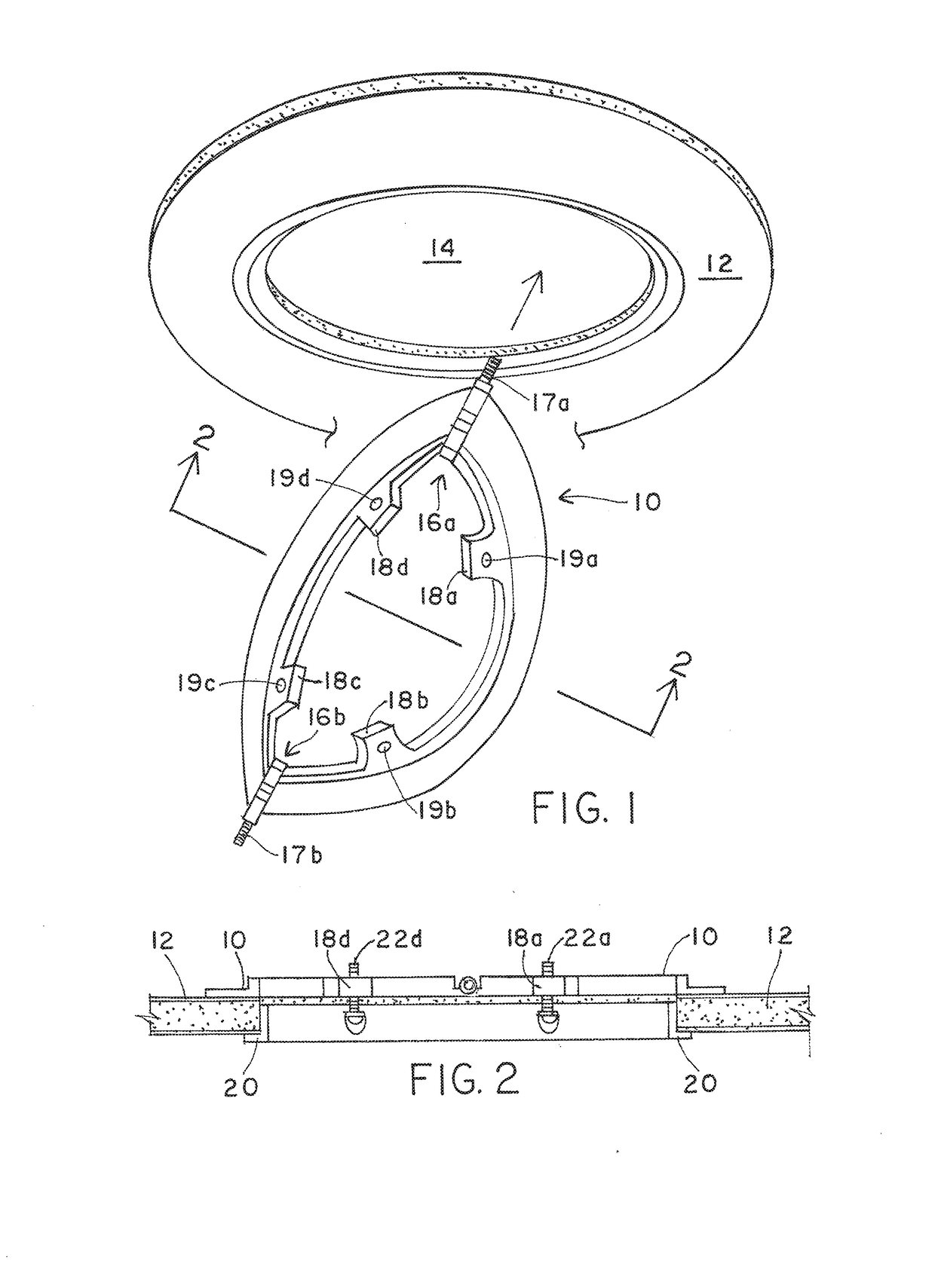 Recessed downlight fixture and method for installing the fixture and adjusting the fixture collar opening