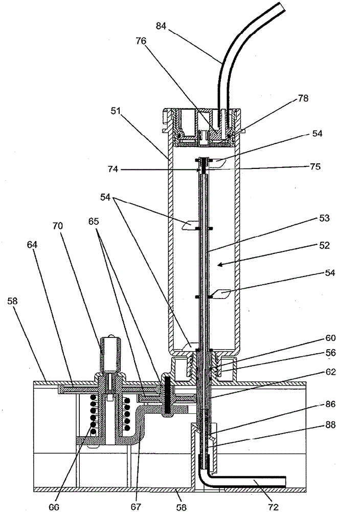Dispensing device with elastically driven mixer