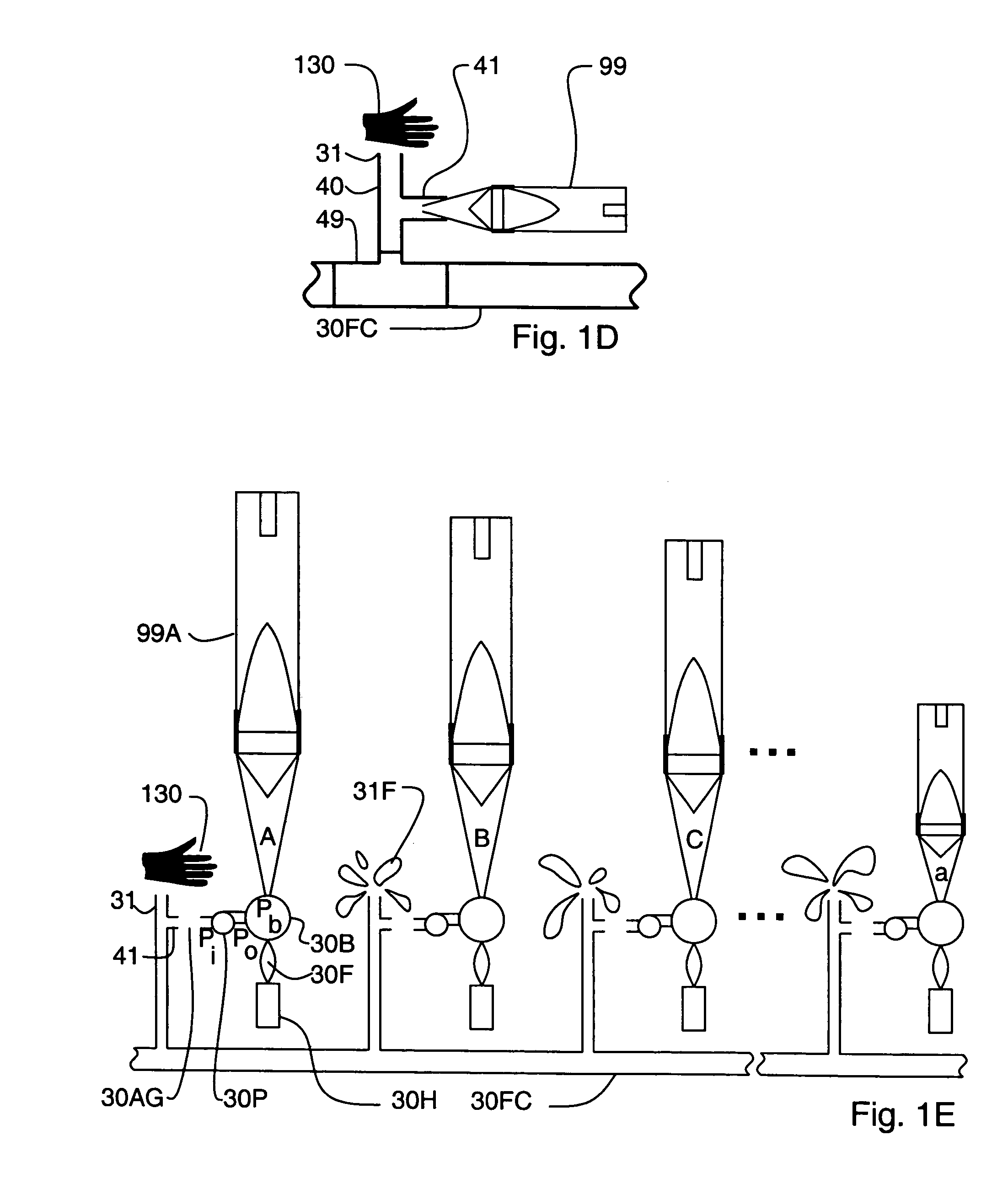 Fluid user interface such as immersive multimediator or input/output device with one or more spray jets