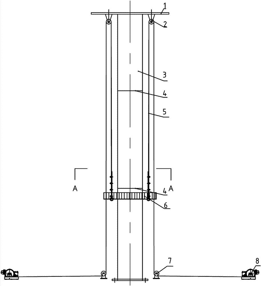Large-sized stand column extra-column construction platform device and method