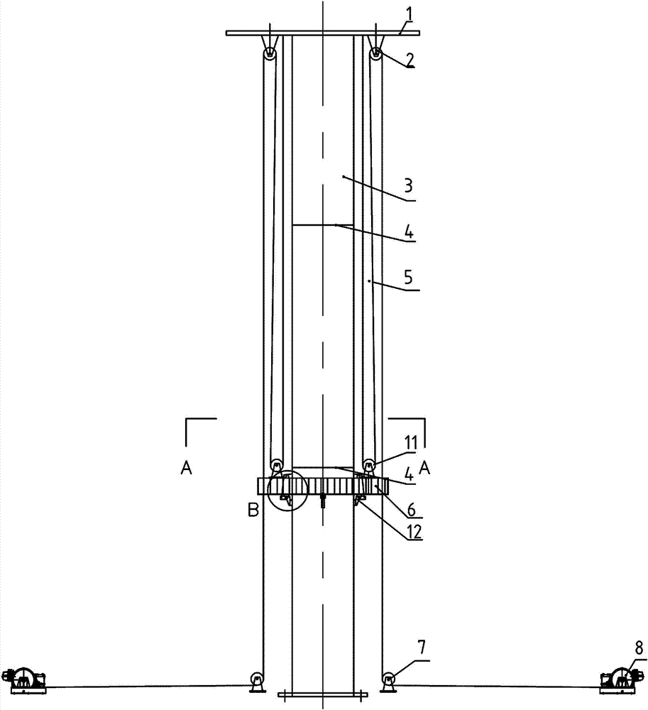 Large-sized stand column extra-column construction platform device and method