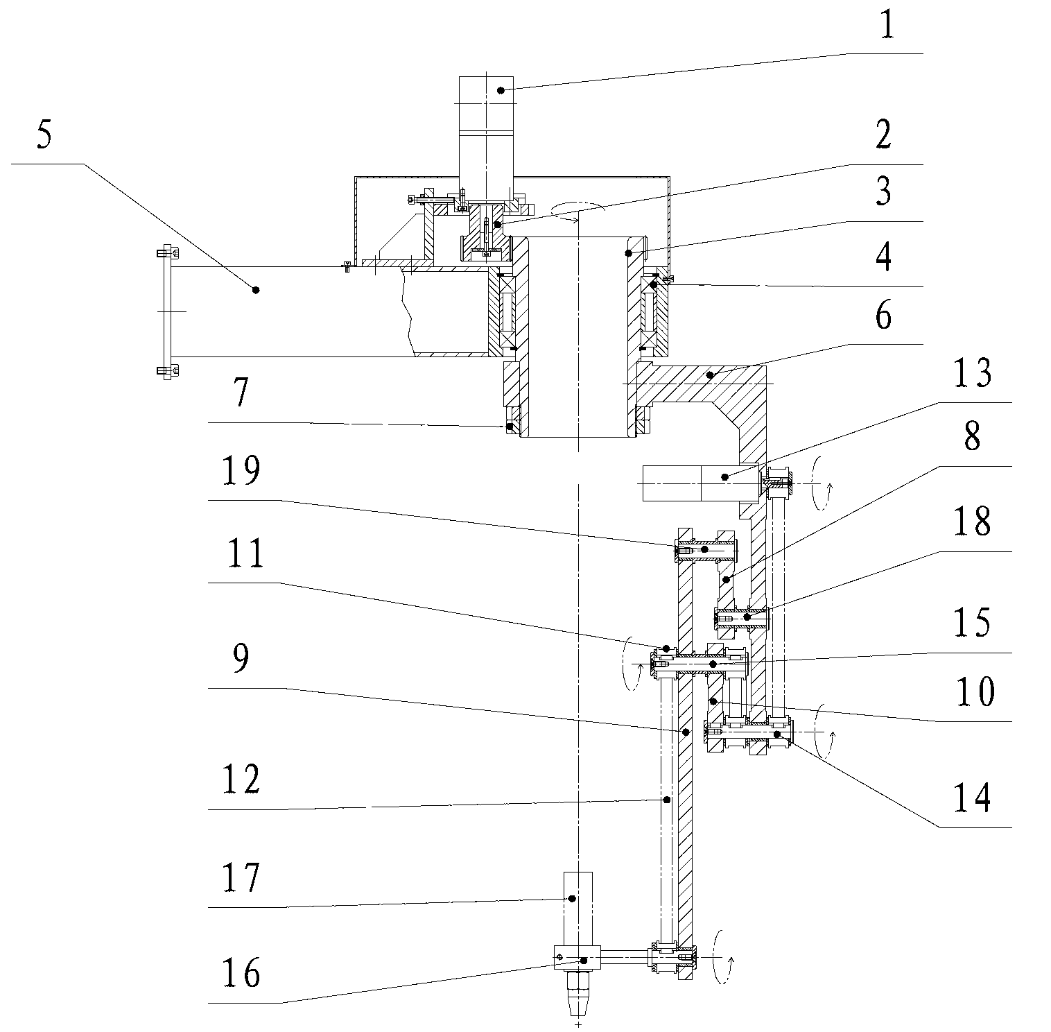 Vertical-type and connecting-rod-type intersecting line cutting head