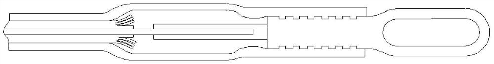 A device for measuring and controlling the crimping position of an aluminum crimping tube of a transmission line