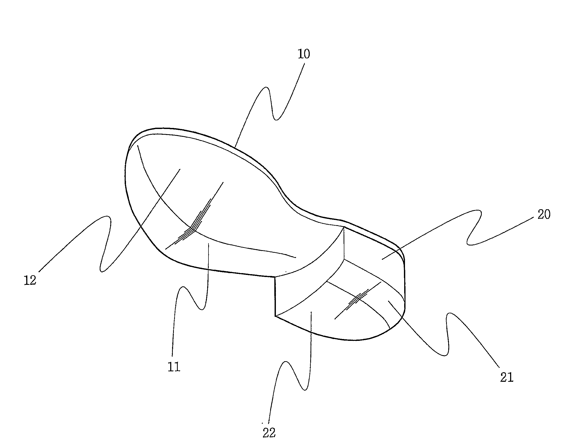 Sole of ergonomic shoe suiting human foot structure and walking