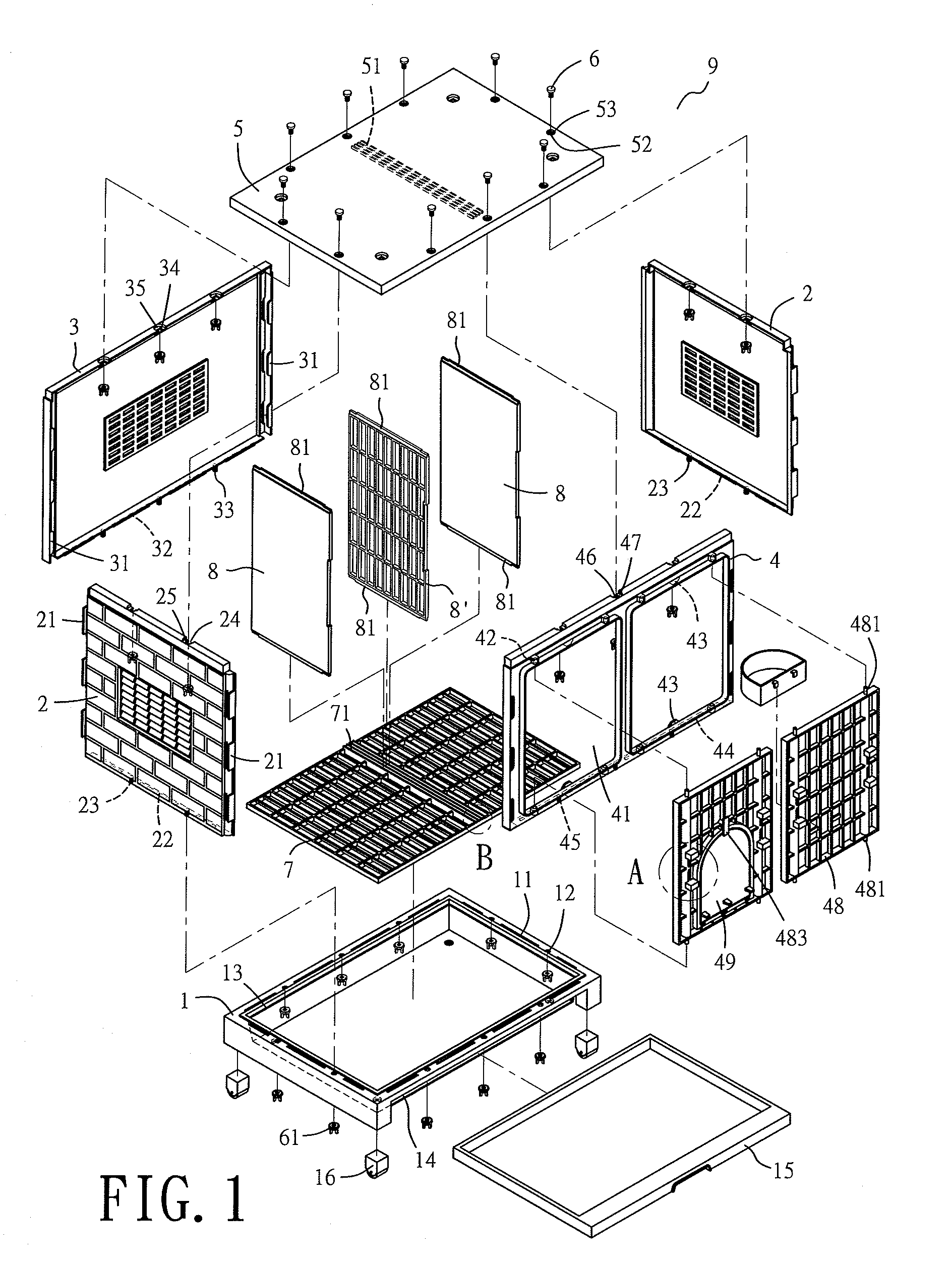 Combination-Type Pet Cage