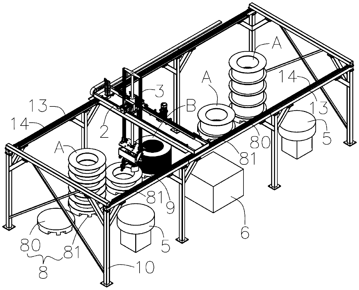 Pipe continuous winding and automatic stacking system and method