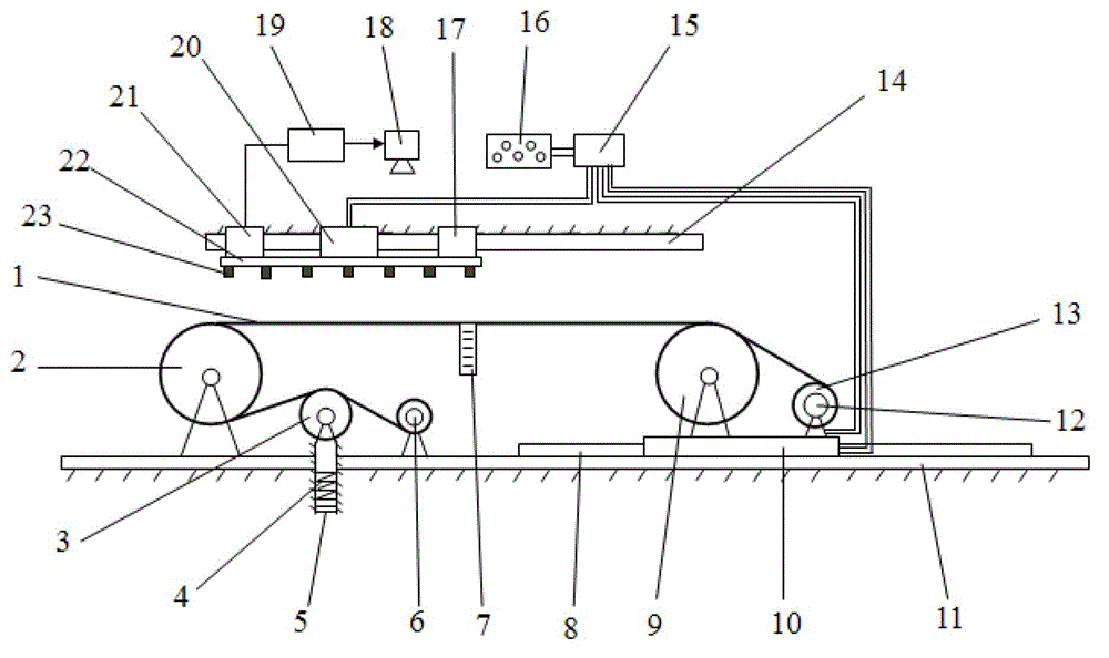 Axially moving rope transverse vibration measuring system and application thereof