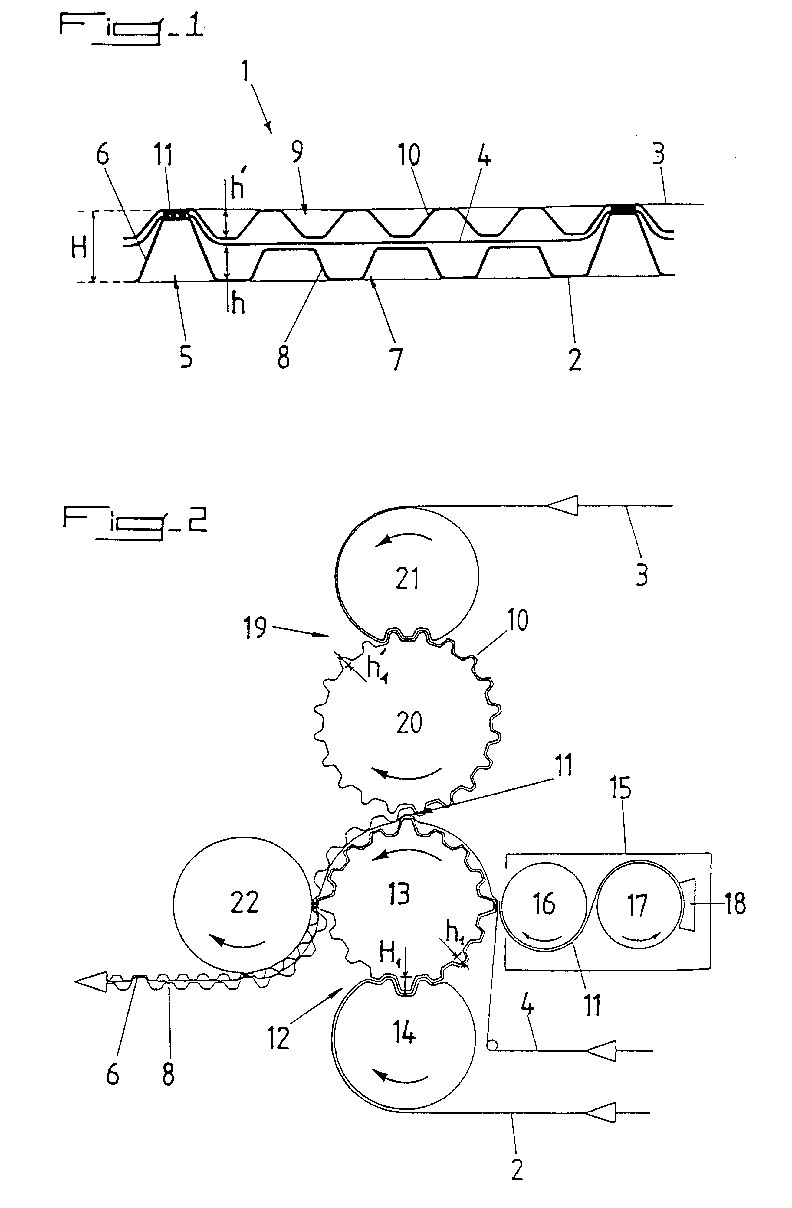 Absorbent paper product of at least three plies and method of manufacture