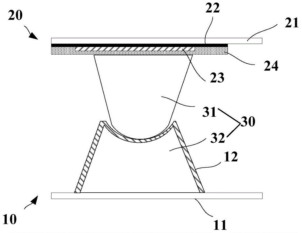 A capacitive embedded touch screen and display device