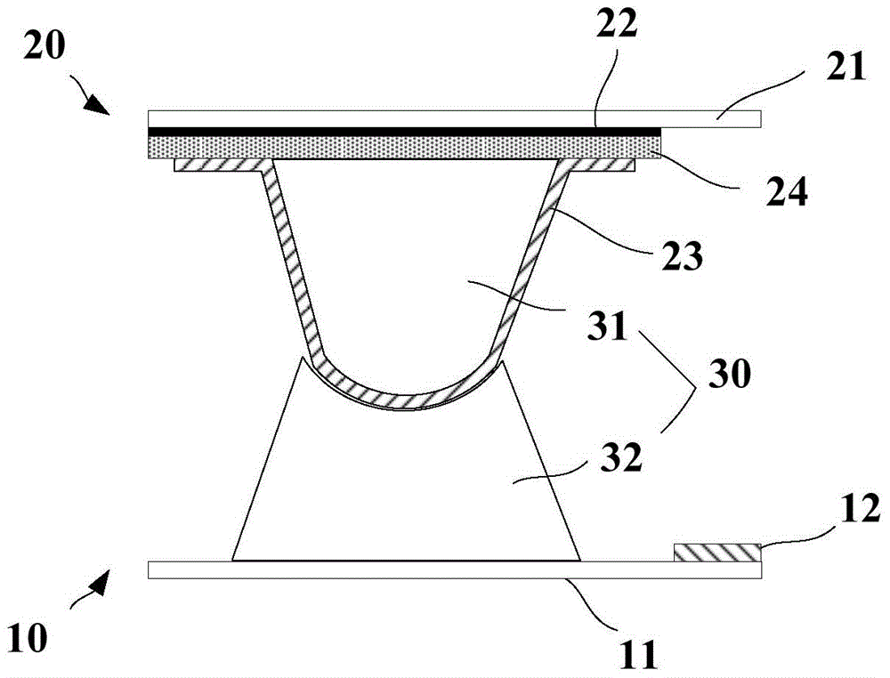 A capacitive embedded touch screen and display device