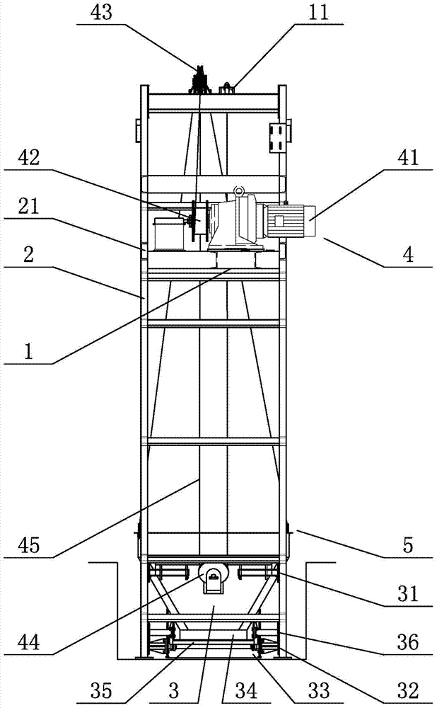 Mechanical automatic unloading bucket elevator and control method