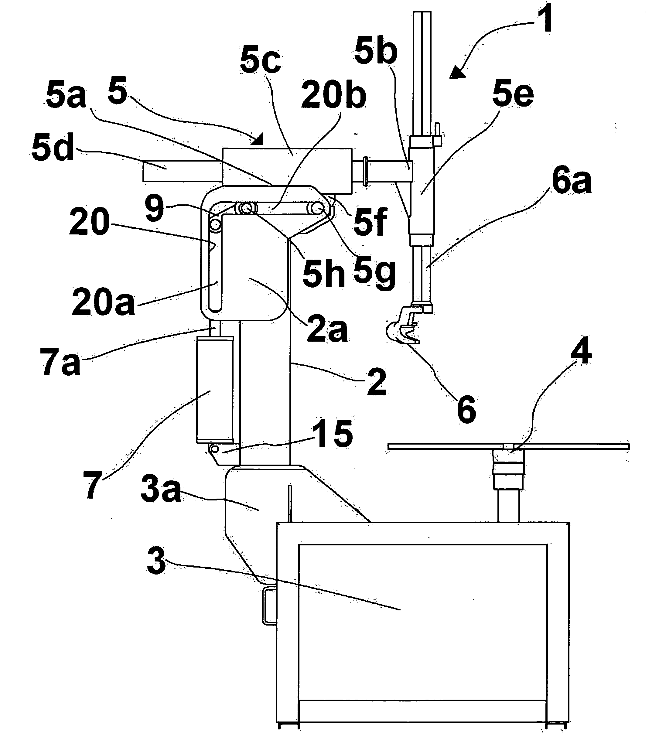 Assembling-disassembling machine provided with a overturnable mounting-dismounting tool