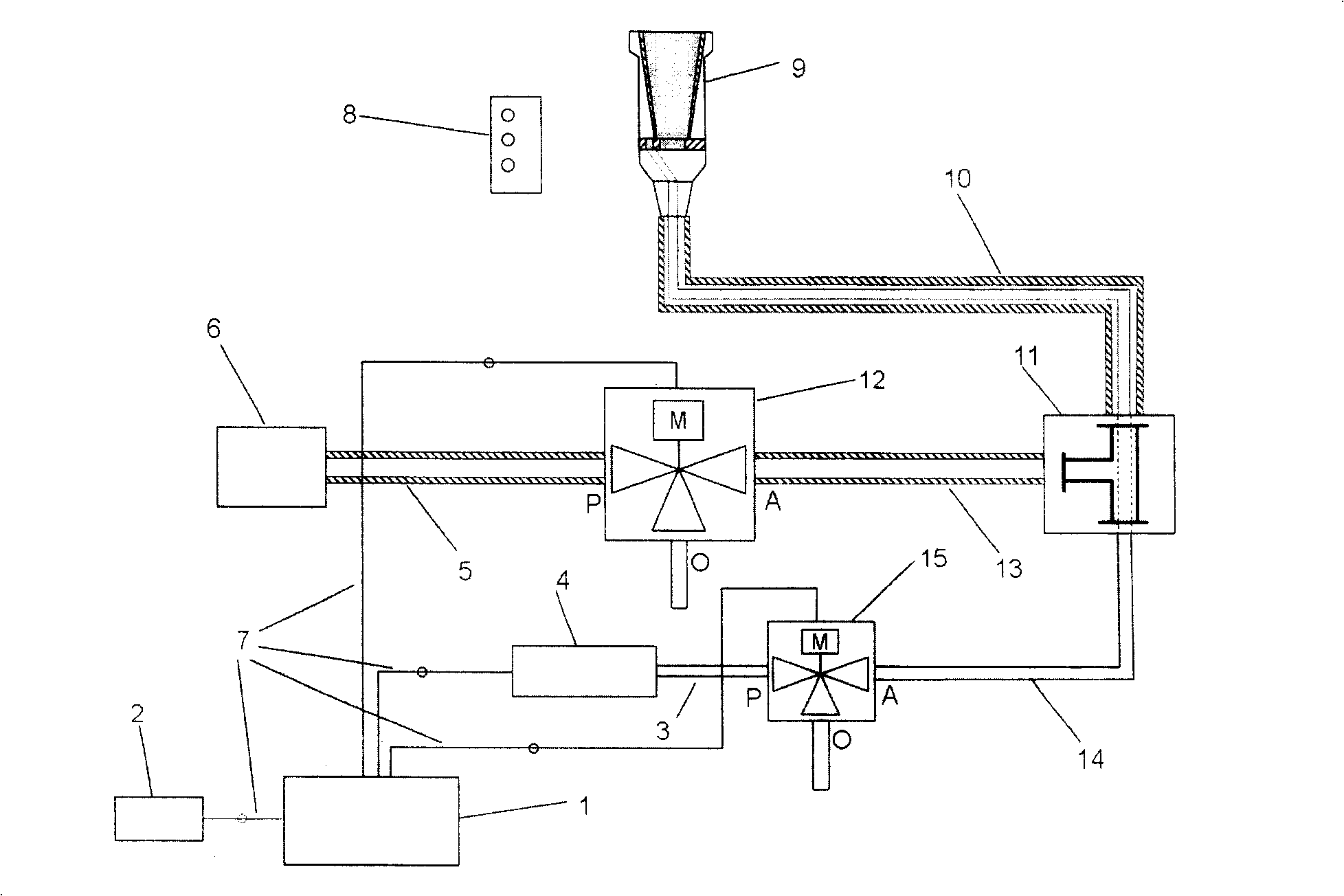 Air pressure fastening connecting type water supply automatic control system for passenger train