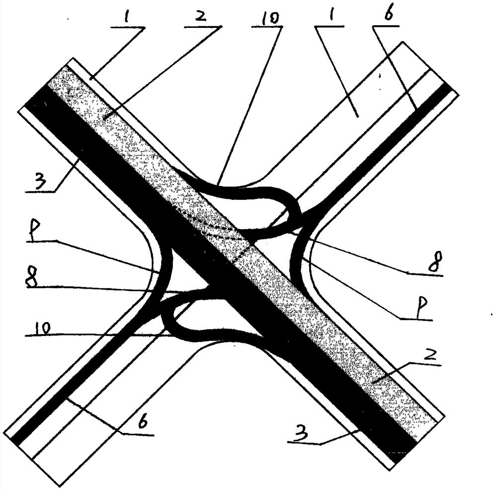 Full-direction full-straight through direct left-turning right-driving overpass