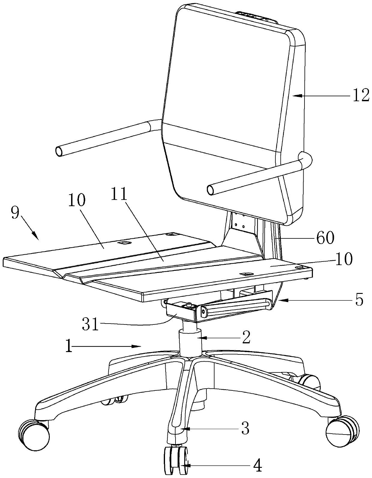 High-safety sitting and standing work chair