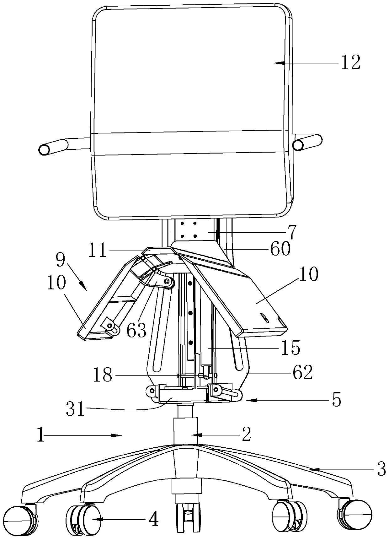 High-safety sitting and standing work chair