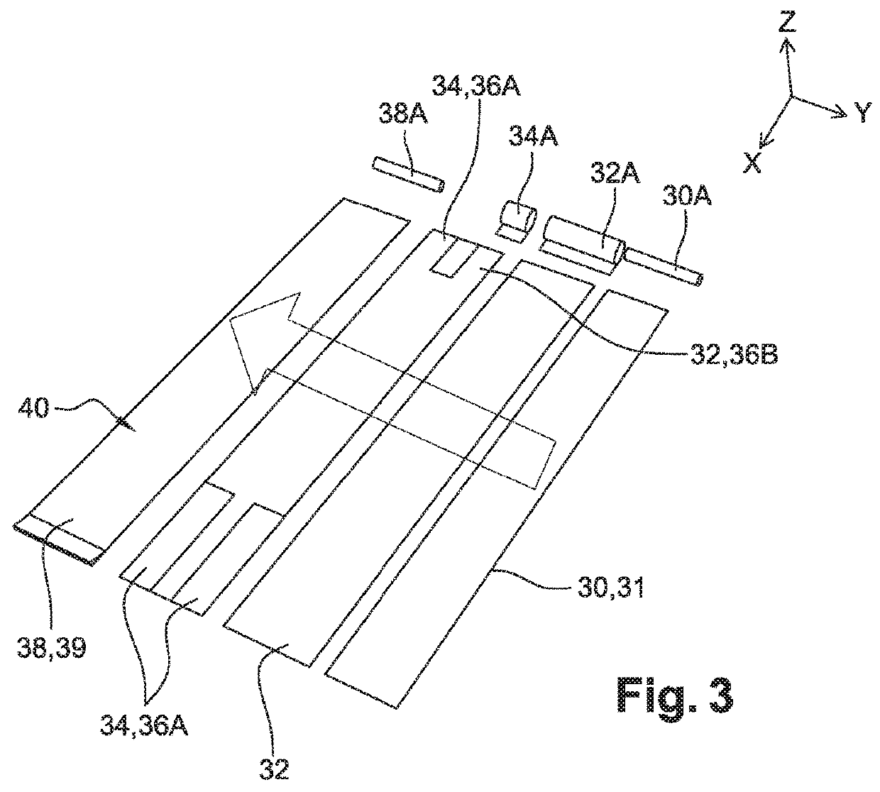 Bendable element that can be bent by inflating an envelope, bendable batten and structure comprising such an element and associated bending methods