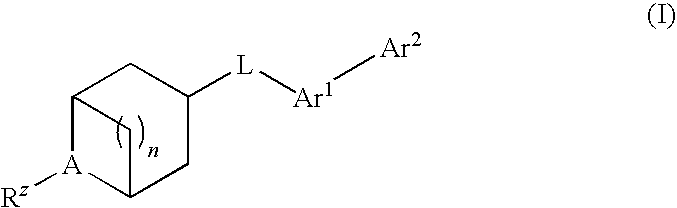 Biaryl substituted azabicyclic alkane derivatives