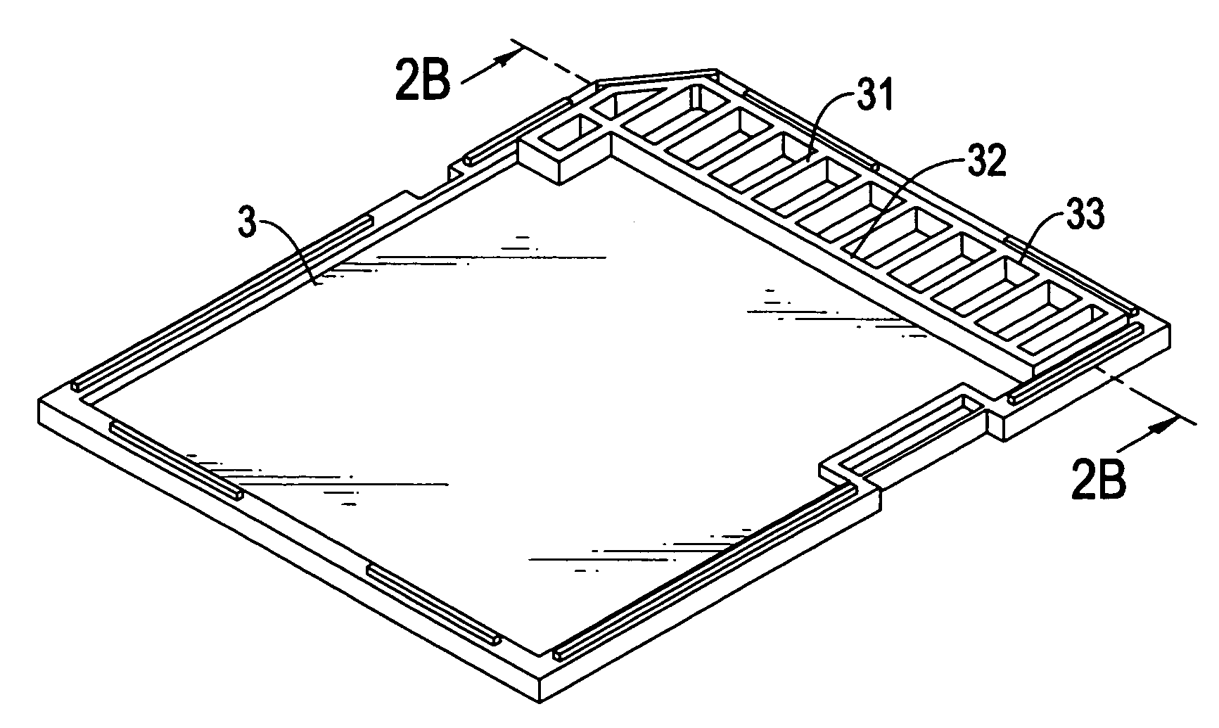 Memory card casing having longitudinally formed ridges and radially formed ribs for support of contacts of a PCB