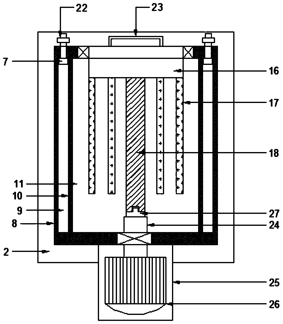 A charcoal-grilled drum-type roast duck device