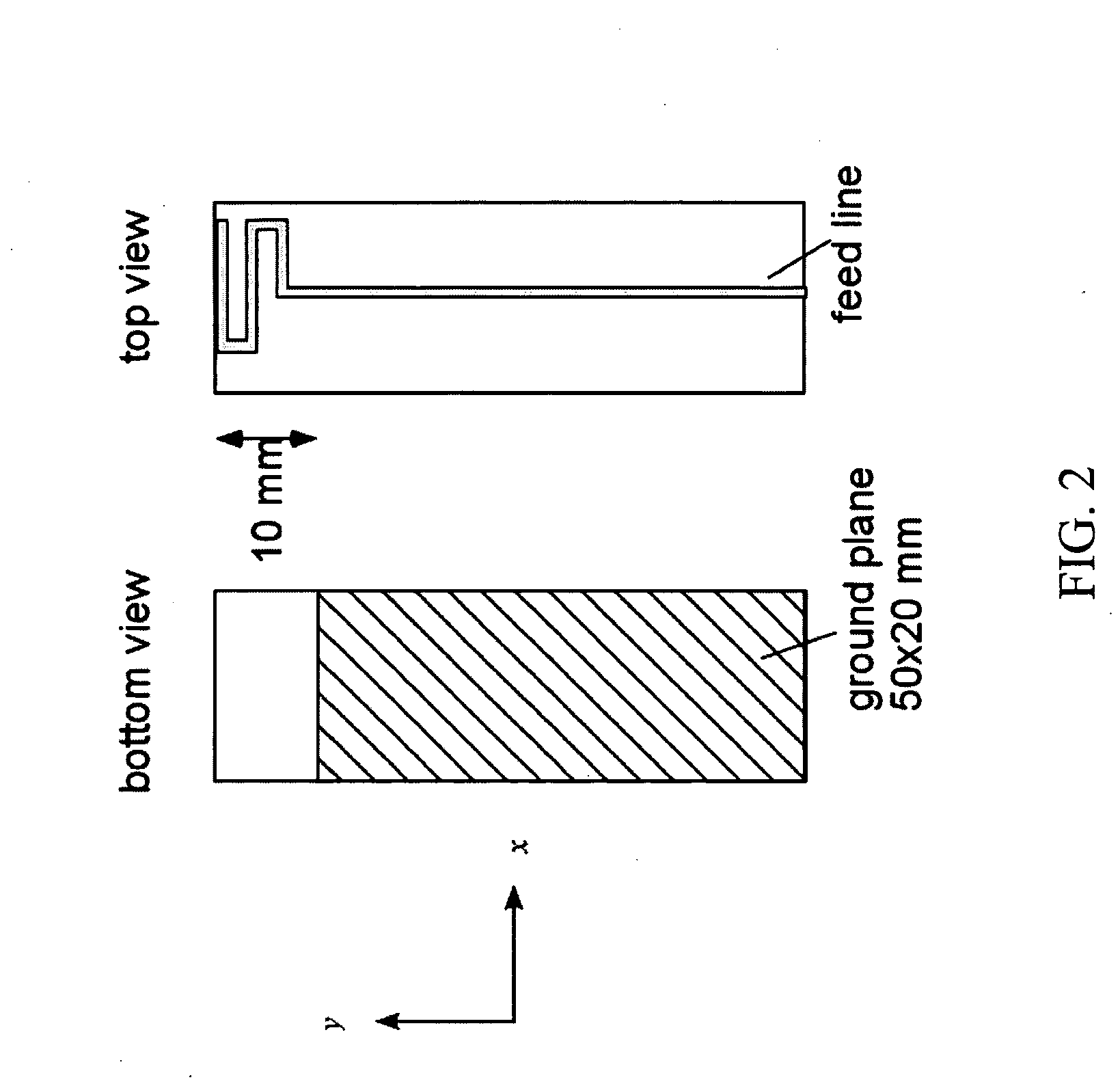 Compact antenna with directed radiation pattern