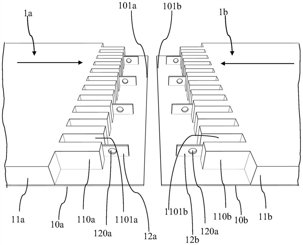 Concrete composition board unit, assembly, bridge body and splicing construction method