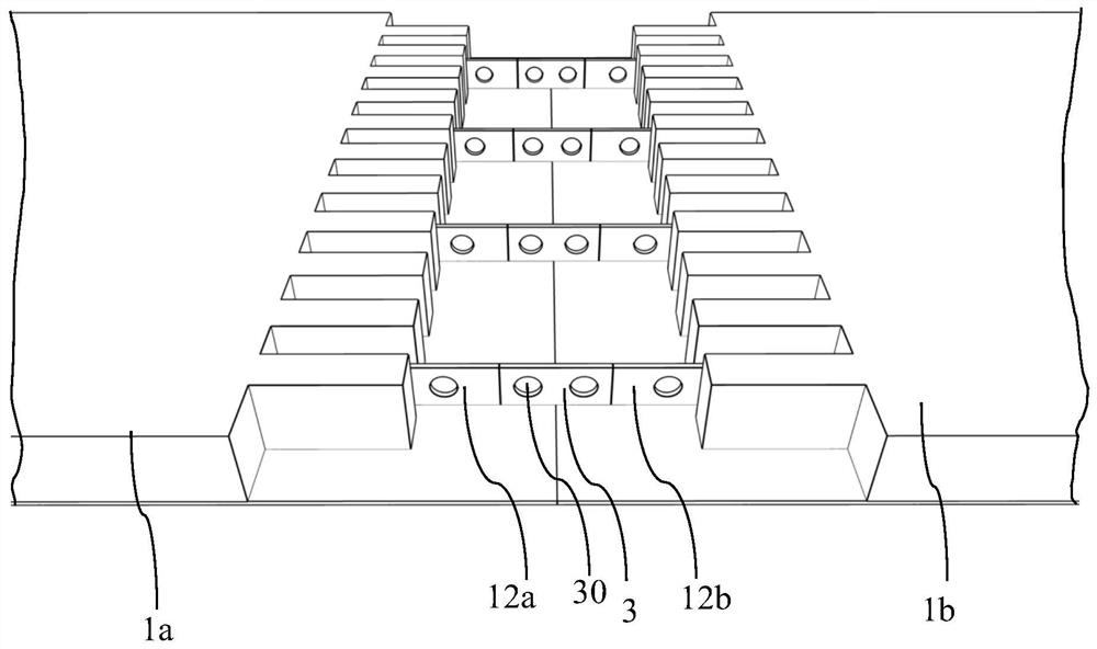 Concrete composition board unit, assembly, bridge body and splicing construction method