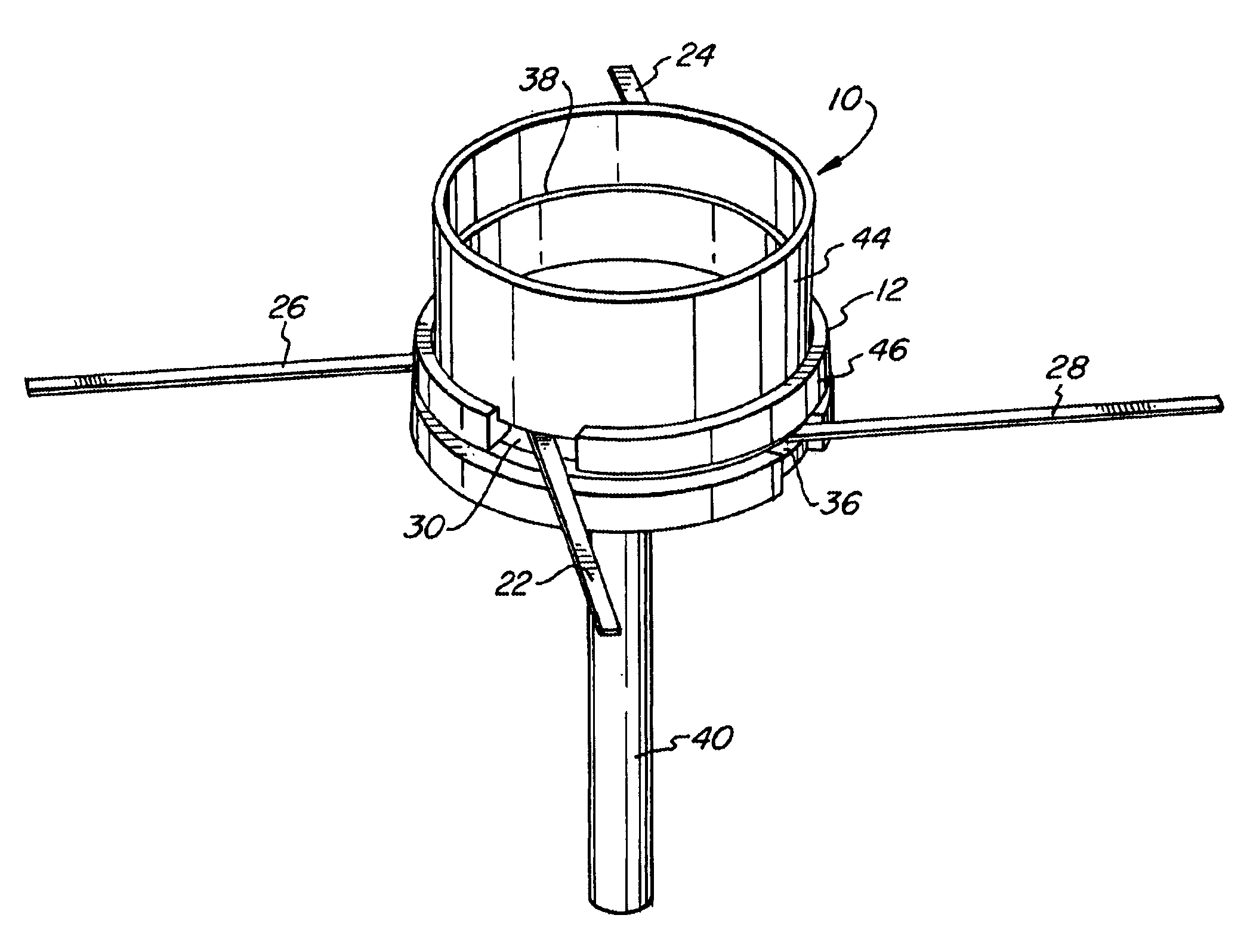 Instrument material holder and method of fabrication thereof