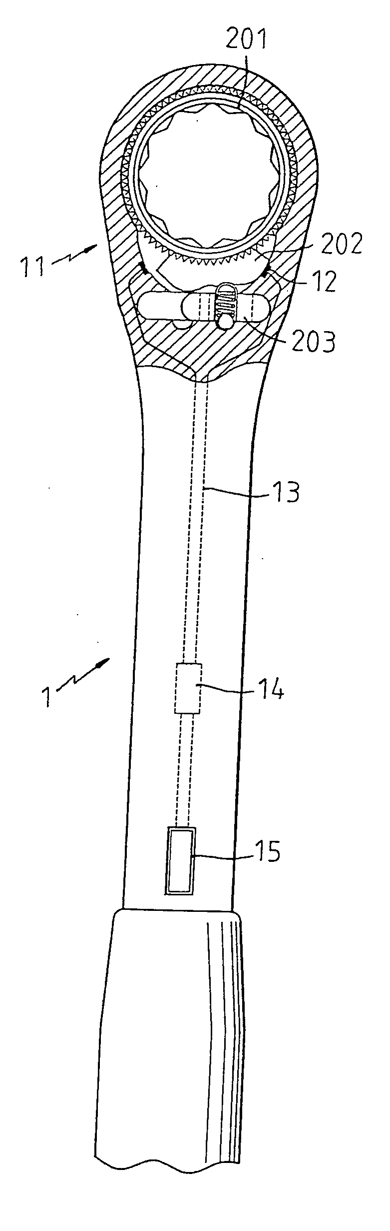Hand tool with torque detection device
