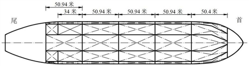 Goods hold structure of ultra-large crude oil ship without swash bulkhead