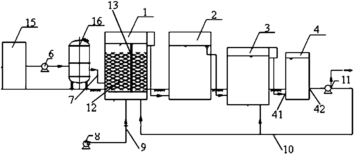 Petrochemical wastewater discharge treatment device