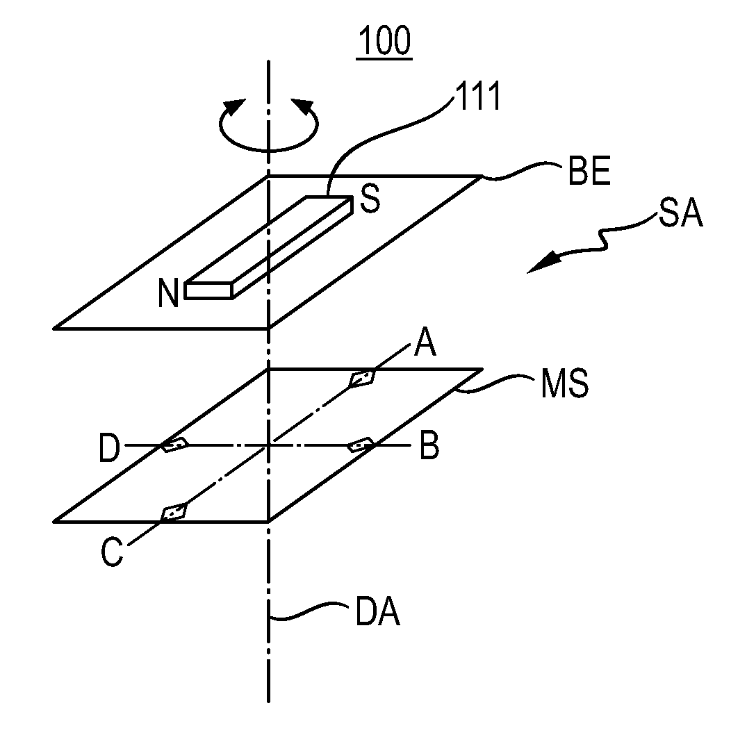 Integrated circuit arrangement for a position sensor