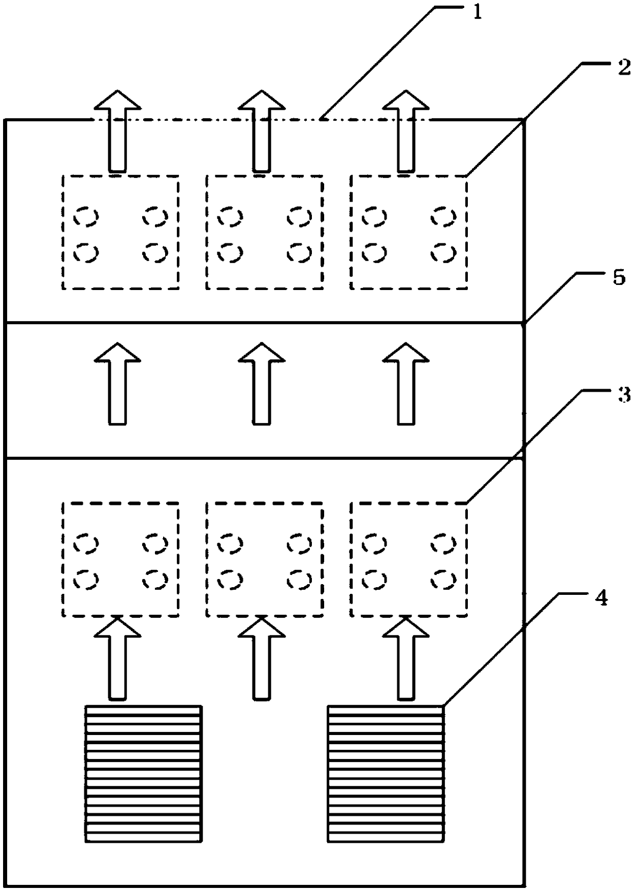 A self-cooling heat pipe heat dissipation power cabinet air duct automatic switching device