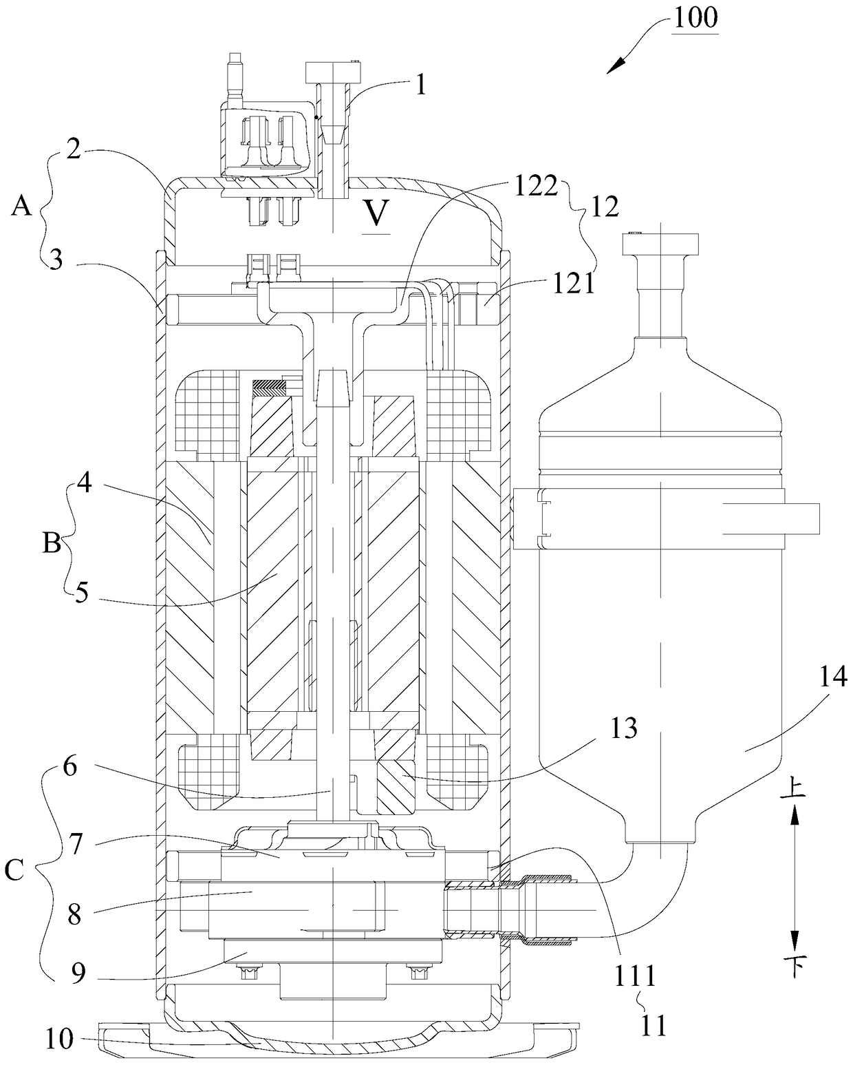 Assembly tooling and assembly method of rotary compressor