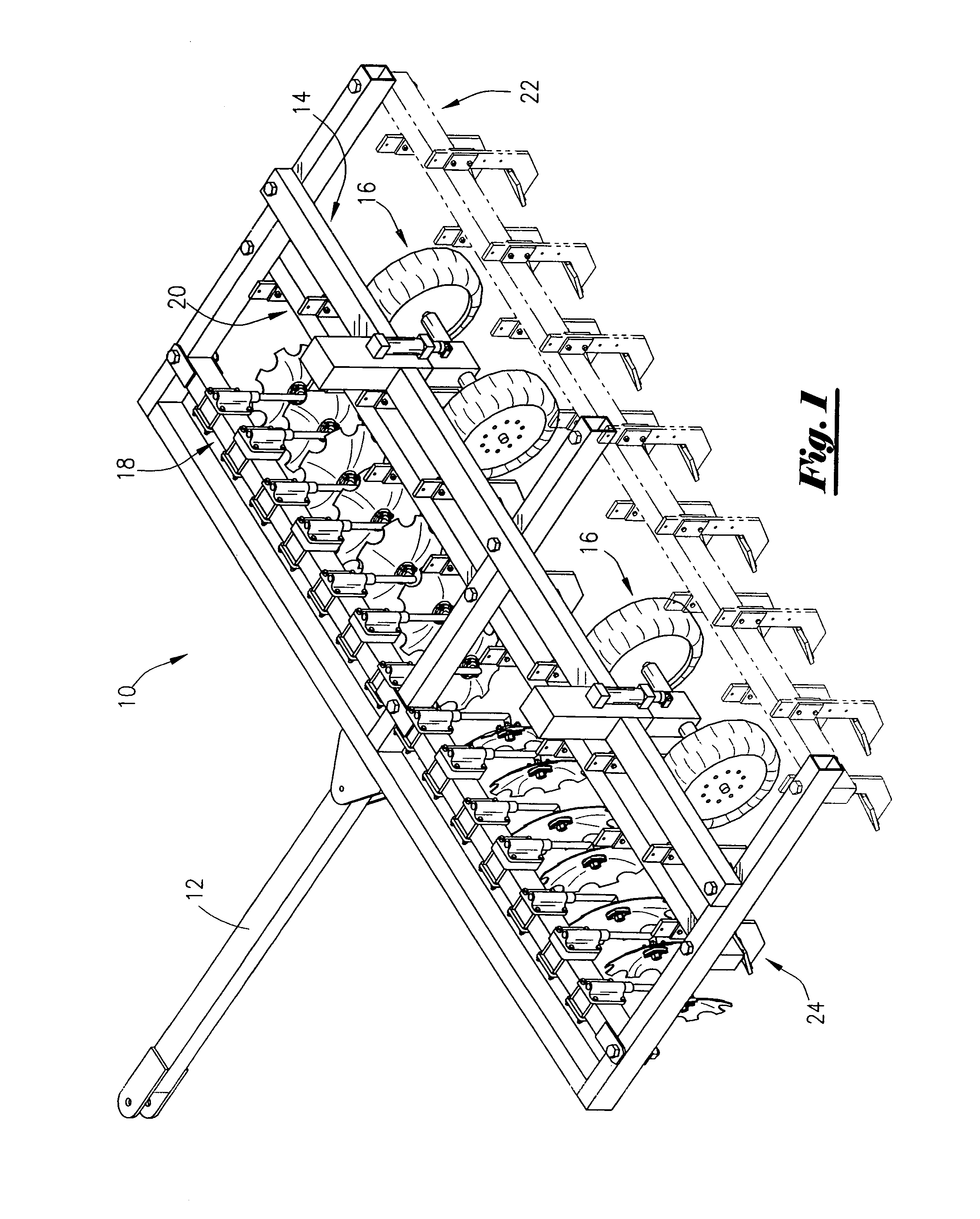 Agricultural disc harrow and method