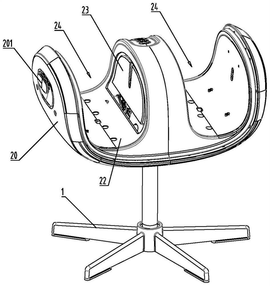 Footrest with massage function