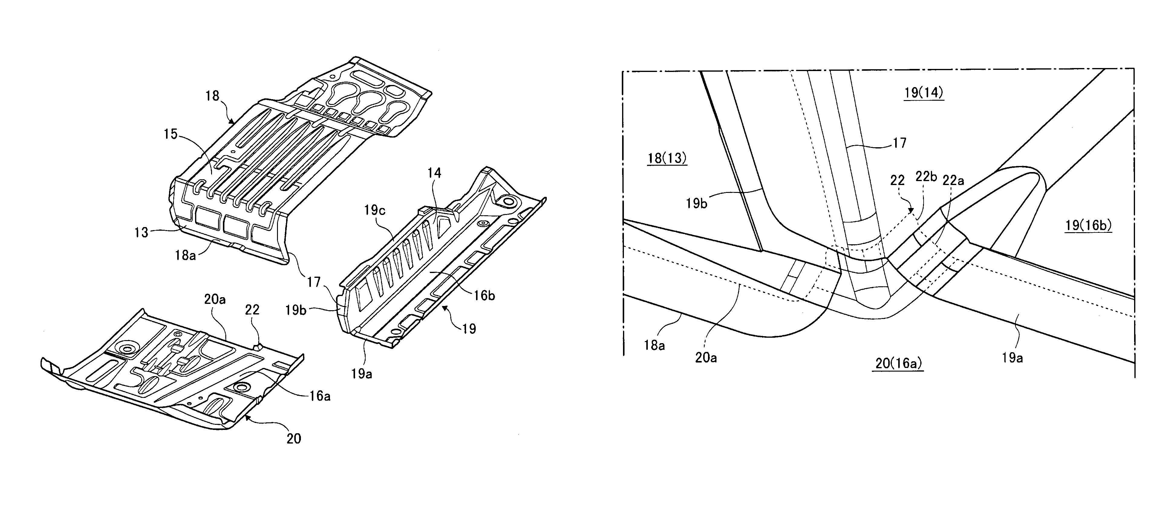 Vehicle battery pack housing structure