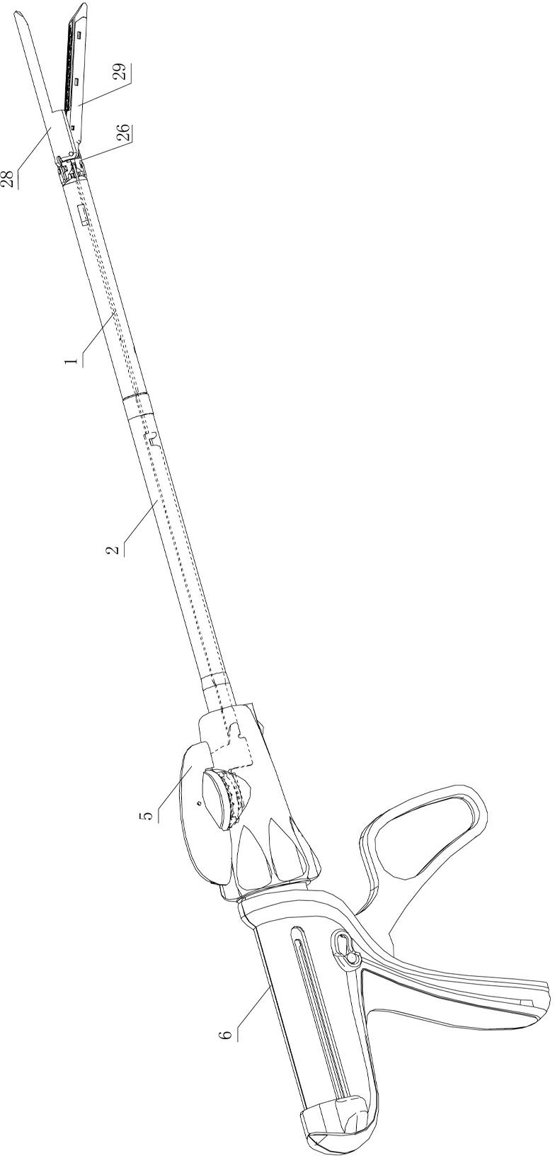 Device for regulating nail cabin direction of disposable intra-cavity cutting coinciding instrument