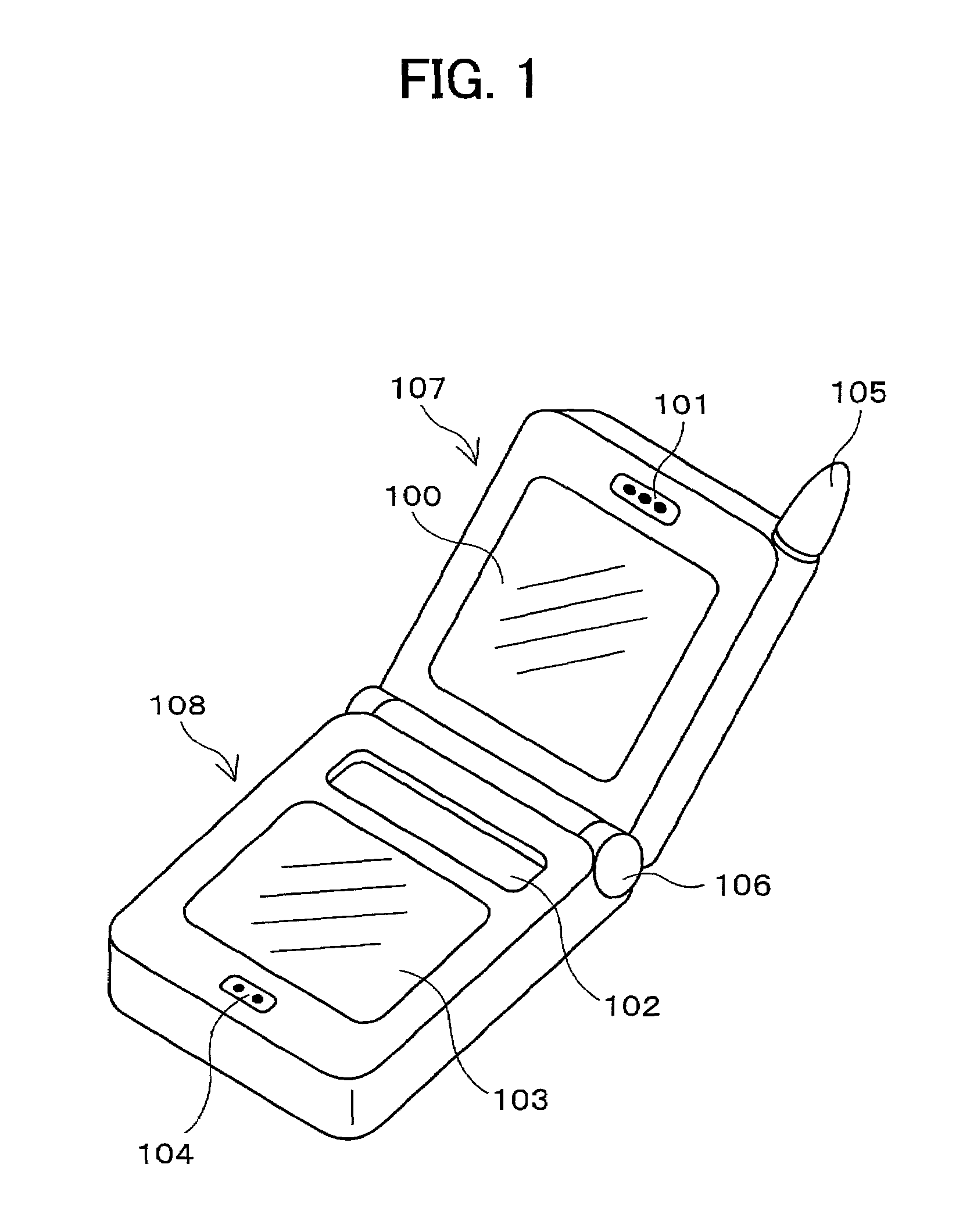 Portable information apparatus for displaying information in a folded state