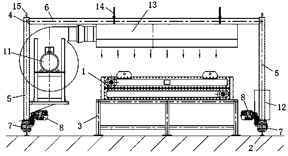 Automatic blow-drying equipment and blow-drying method for nuclear power air cooling radiator