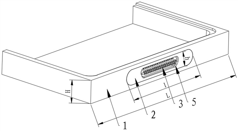 Integrated gradient material box body packaging structure for airtight rectangular connector