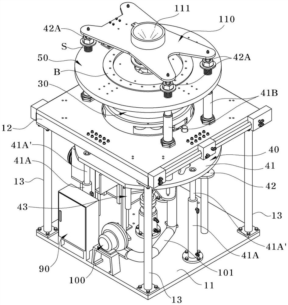 A centrifugal casting device