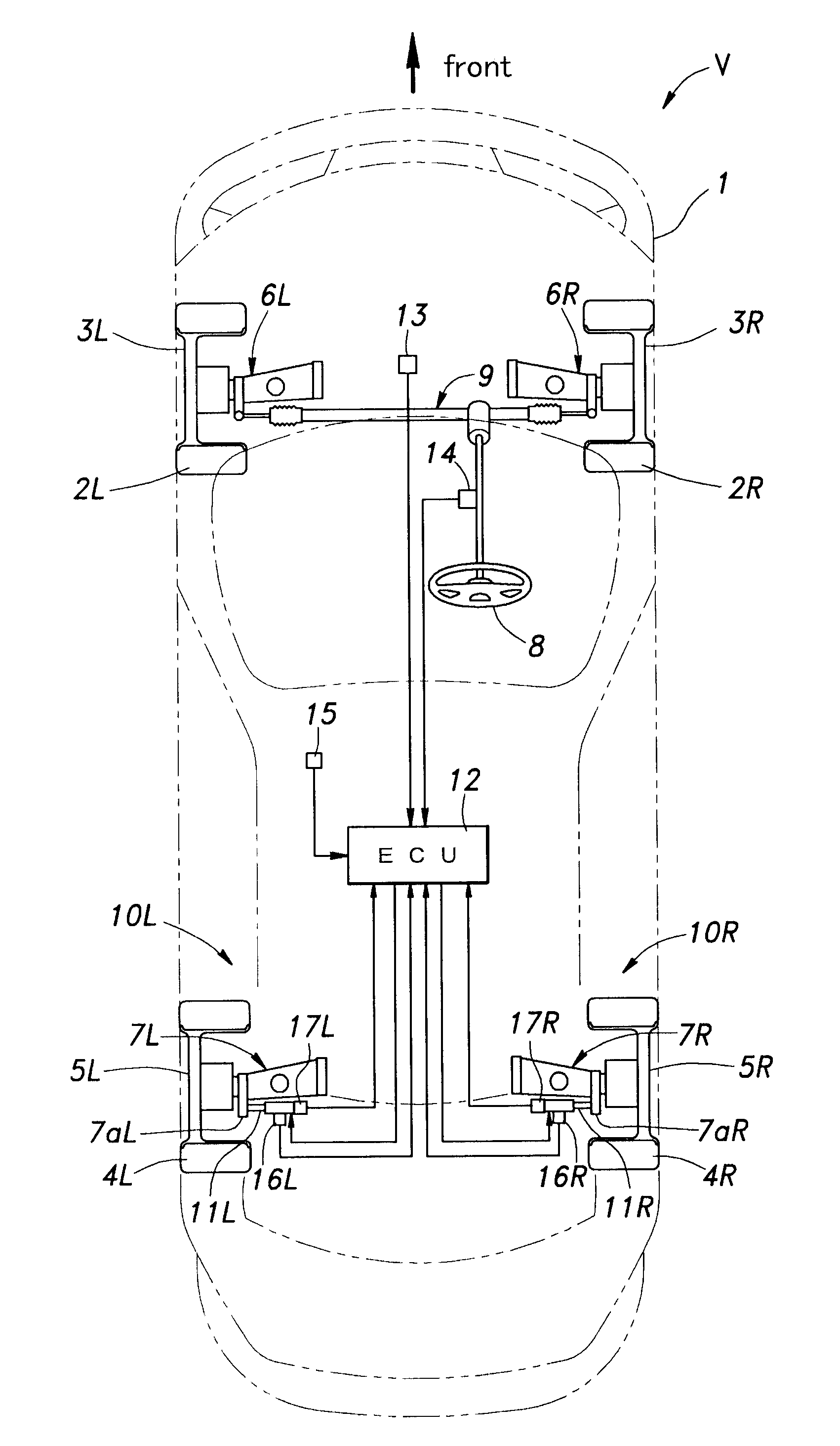 Rear wheel toe angle control device and method for calibrating a reference position of an electric actuator in a rear wheel toe angle control device