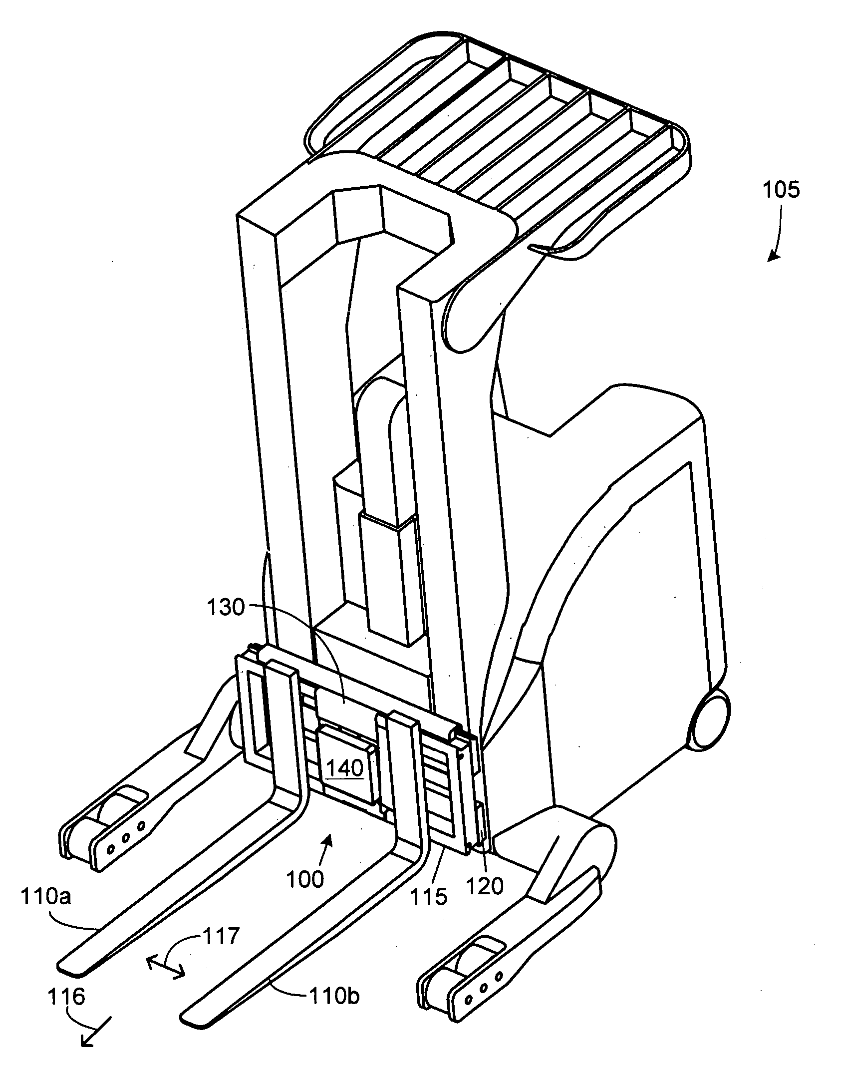 Removable mount for mounting an electronic system component on a forklift