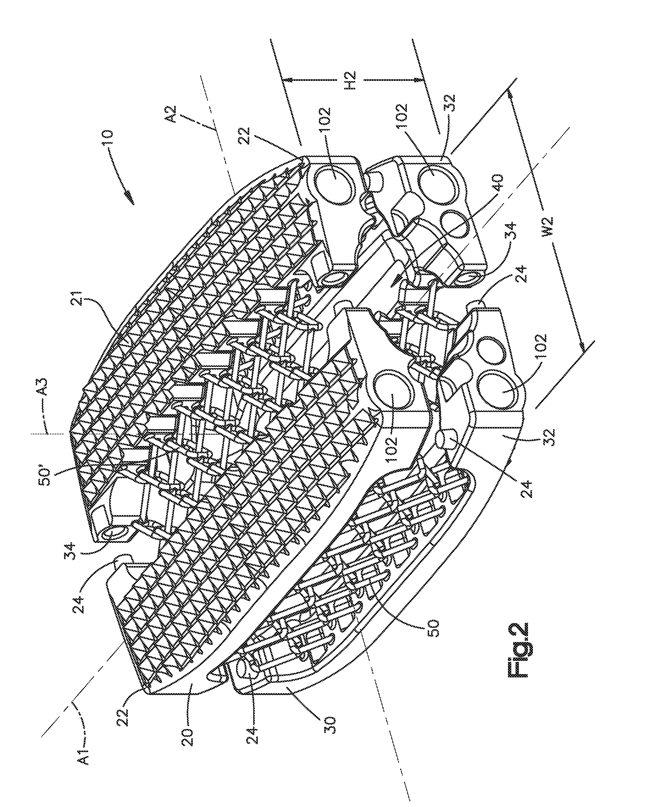 Expandable intervertebral implant and associated method of manufacturing the same