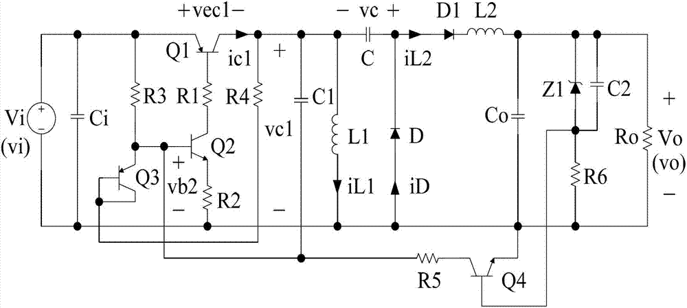 Bipolar junction transistor (BJT) auto-excitation type Zeta convertor with low main switch tube drive loss