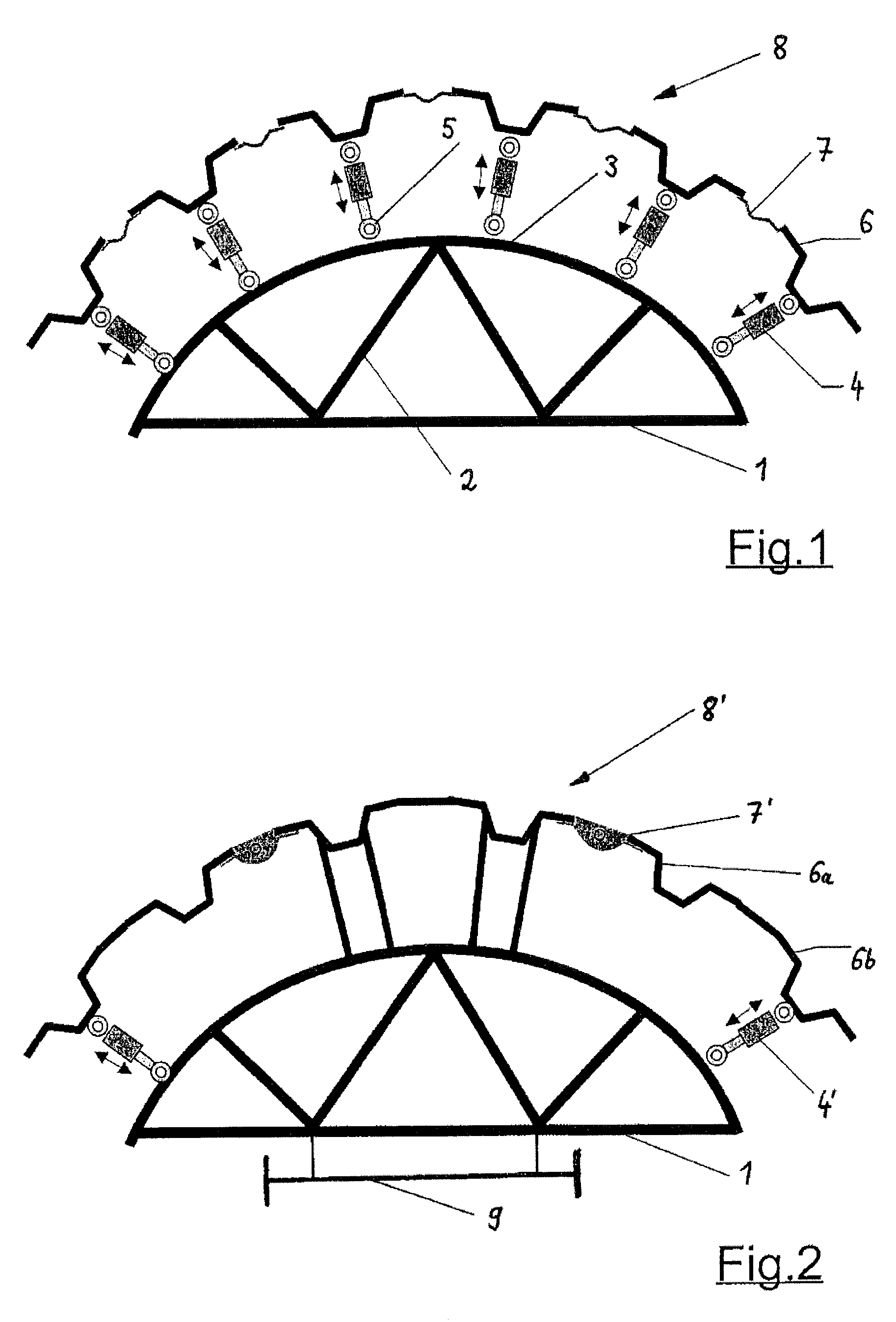 Device and method for manufacturing a fiber-reinforced composite fuselage shell for an aircraft