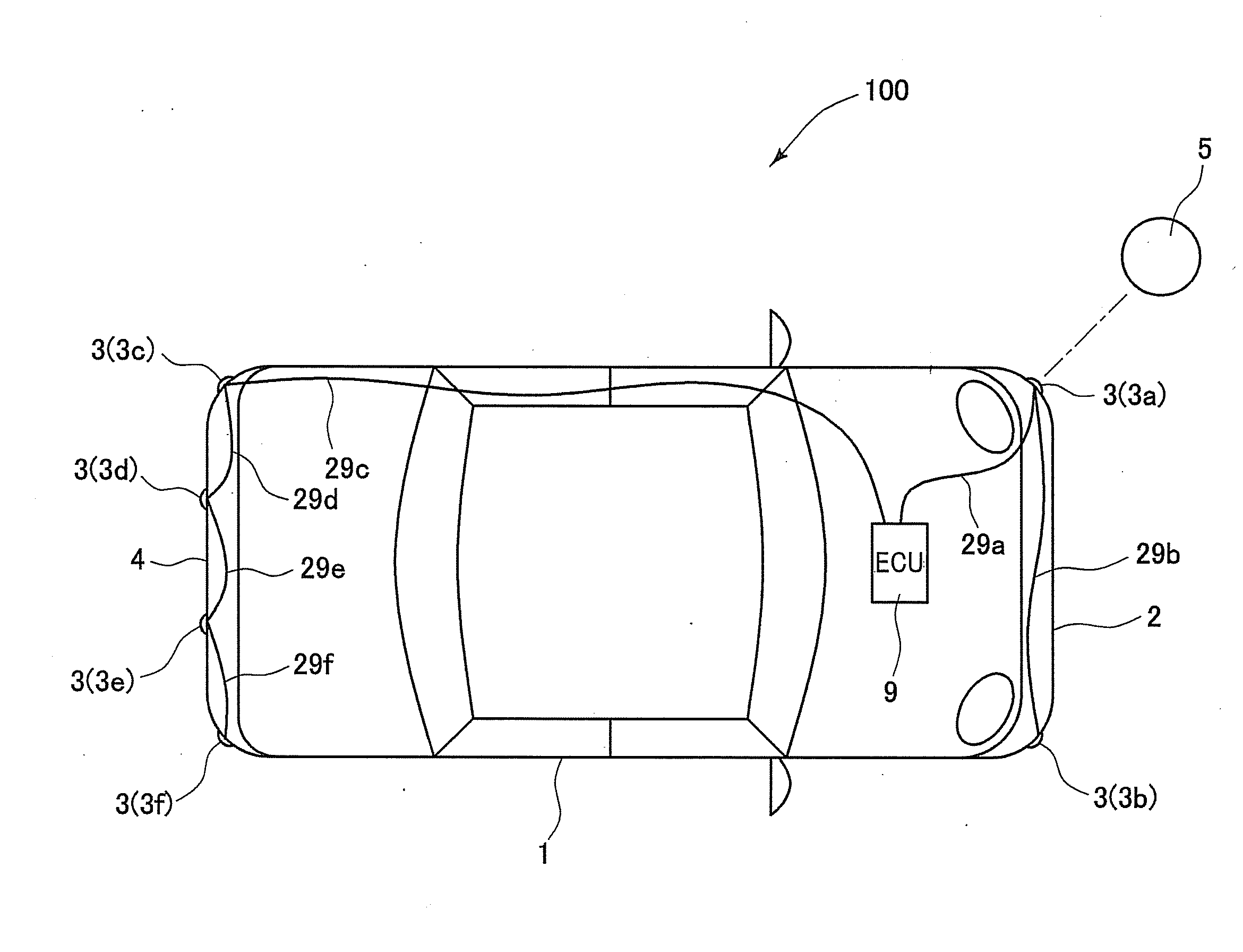 Distance sensor for vehicle with electrical connector